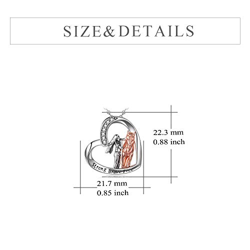 YFN Horse Pendant Necklace Jewelry Sterling Silver Women with Horse Gift for Women4