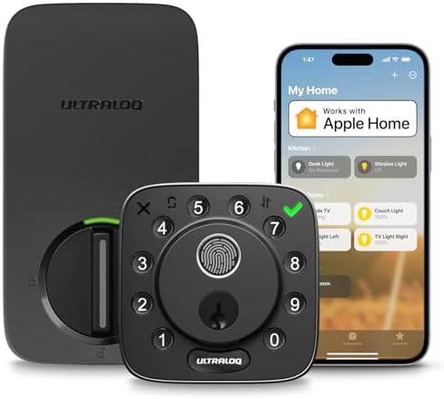 ULTRALOQ Bolt Fingerprint WiFi Smart Lock, Works with Apple Home,...