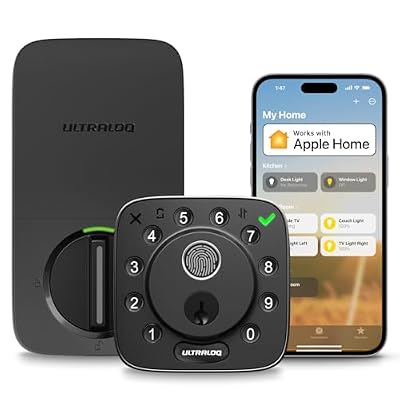 ULTRALOQ Bolt Fingerprint Smart Lock with Door Sensor, Built-in WiFi, Works with Apple Home, Alexa, Google, SmartThings, Keyless Entry Deadbolt with App, Code, Remote Control, Auto Unlock, Auto-Lock