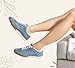 LUCKY STEP Women's Retro Casual Fashion Sneakers Classic Anti-Slip Neutral Walking Shoes Stylish Trainers Tennis Trendy Footwear(Blue,8.5)