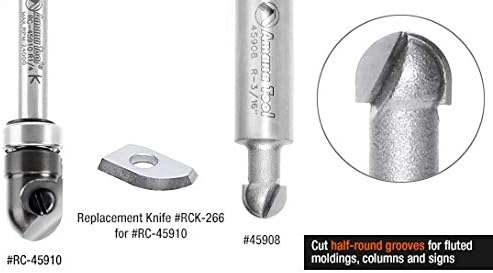 Amana Tool - 45901 Carbide Tipped Core Box 3/16 Radius x 3/8 Dia x 1/2 x 1/4" Shank