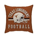 Proformance Home Officially Licensed NCAA Texas Longhorns Helmet Logo Duck Cloth Throw Pillow Cover, Team Color, 18" x 18" (NCAAHL18-24TEX)