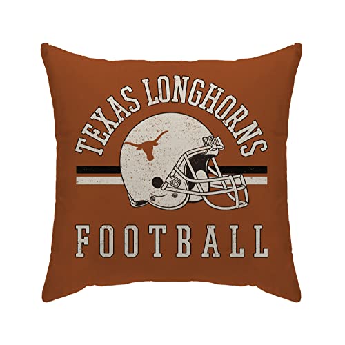 Proformance Home Officially Licensed NCAA Texas Longhorns Helmet Logo Duck Cloth Throw Pillow Cover, Team Color, 18" x 18" (NCAAHL18-24TEX)