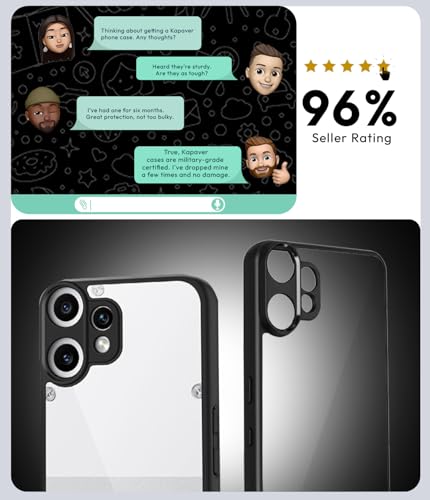 Image of KAPAVER Essential Back Cover Case Compatible with CMF Phone 2 Pro - Black (PC+TPU) (CMF Phone 2 Pro - Black)
