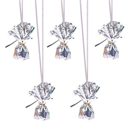 Rhode Island Novelty 5.5 Inch Silver Metallic Balloon Weights, One Dozen per Order - //coolthings.us