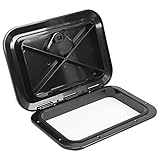 Amarine Made Marine Access Hatch Boat Hatch Lid Deck Access Hatch & Lid 10-5/8' X 14-3/4' - White or Black 270mmx375mm (Black)