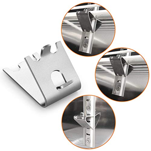 Hk 920158 Freezer Shelf Clip, Fridge Cooler Shelf Support, Replacement Shelf Square Buckles Clips, Stainless Steel Hooks Shelf Clip For Refrigerator (10 Pcs) #TOP5