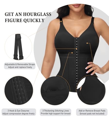 M MYODRESS Fajas Colombianas Moldeadoras Full Body Shapewear for Women Tummy Control Bodysuit Post Surgery Compression4