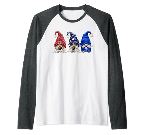 Football Gnome Raglan Baseball Tee, Grey