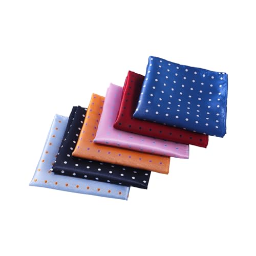 Mouchoir de poche carré à pois pour homme en coton bleu marine