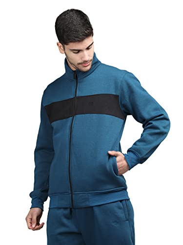 Image of CHKOKKO Fleece Men Winter Sports Running Zipper Collared Neck Stylish Jacket