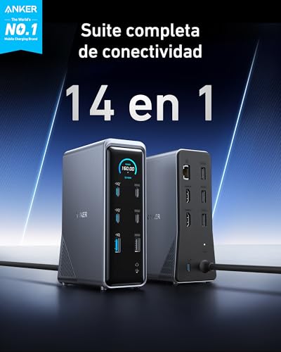 Docking Station Anker Prime 160W, 3 USB-C, Dual 4K, - Imagen 3