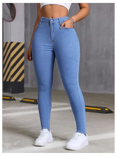 SOLY HUX Women's High Waisted Stretch Denim Pants Tummy Control Casual Skinny Jeans Leggings2