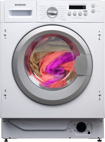INFINITON WM-A8INT – Lavadora de integración, Blanca, 8kg, Motor Inverter, 16 Programas, Display LED, Sensores de estabilidad, Inicio programado, Clase B