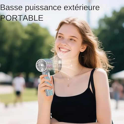 Mini ventilateur strass personnel et circulateur d'air chic - 8
