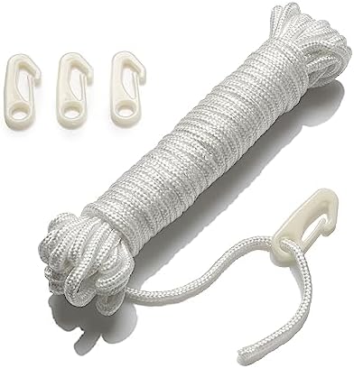 PHENO FLAGS 15 m Flag Rope for Flagpole with Hooks, High-Quality Flag ...