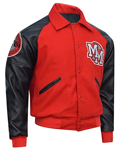 TJF Men Red and Black Wool Letterman Jacket2