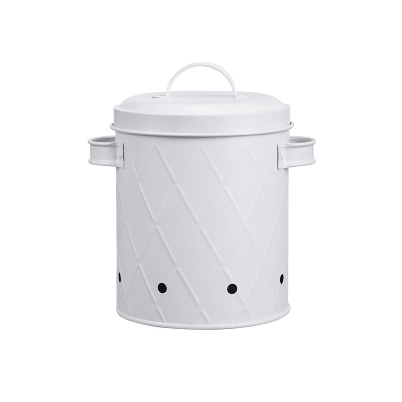 rockible Kartoffel Zwiebel Knoblauch Topf, Belüftete Metallbox, Gemüse Aufbewahrungsdose, Lebensmittelbehälter Eimer für Picknick, Outdoor, Langsames Kochen, C, Weißer Stil B