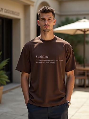 Image of Nobero Men's Oversized Graphic T-Shirt for Men | Soft Cotton | Drop Shoulder Relaxed Fit | Printed Casual Tshirt for Men