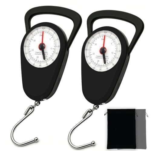 Hanging Scale with Hook, Fish Scale No Battery, Suitcase Scale, 80 Lbs