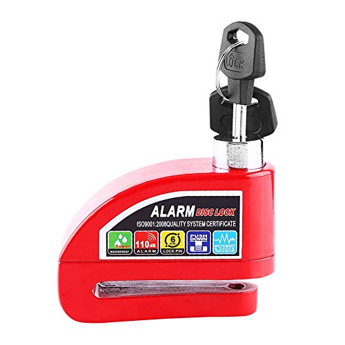 Motorrad Diebstahlsicherung Scheibenbremse, Roller Fahrrad Motorrad Diebstahlsicherung Scheibenbremse Sicherheit Alarmanlage(rot)