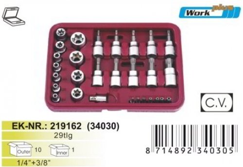 Preisvergleich Produktbild Work Plus 29-tlg. E-Torx Steckschlüsselsatz