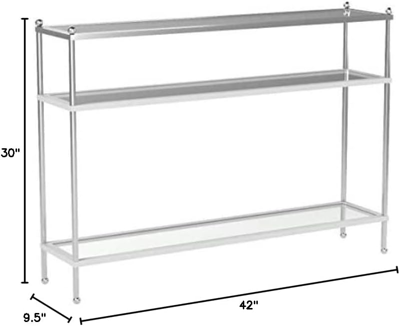 Convenience Concepts Royal Crest Console Table, Chrome / Glass