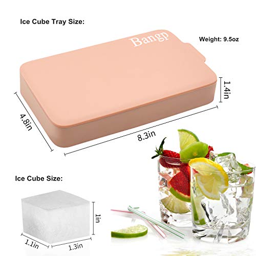Bangp Premium Ice Cube Trays 2 Pack,Easy-Release Silicone Ice Cube Tray,24 Ice Cube Trays For Freezer With Lid,Ice Trays For Freezer, Stackable & Bpa Free,For Chilled Food,Whiskey,Cocktail,Drinks #TOP2