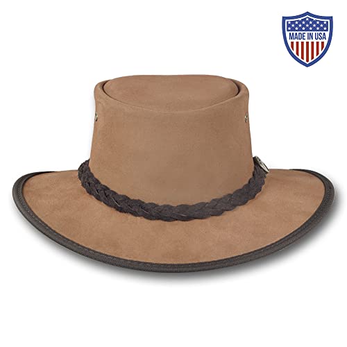 Image of Barmah Hats Foldaway Cattle Suede Leather Hat - Item 1061