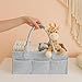 PUTSKA Nursery Storage Basket - Baby Diaper Caddy Organizer for Diaper Station, Newborn Essentials, Baby Shower Gifts and Registry Must-Haves for Boy or Girl