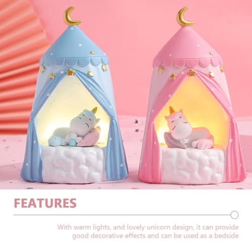 Lámpara de Noche Unicornio Rosa Decorativa para Niños miniatura 4