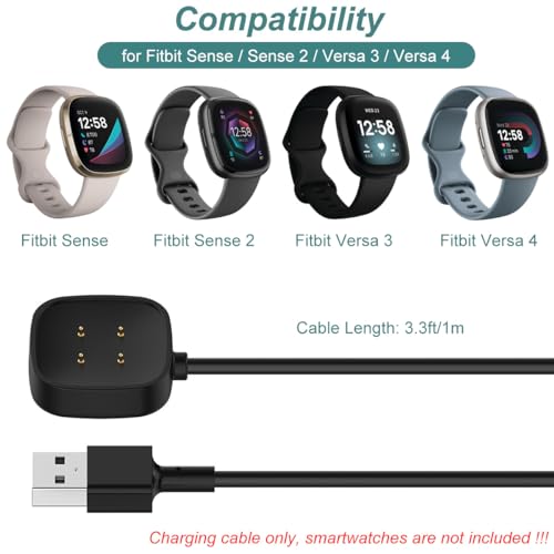 Kissmart KY-101CVZ15 Charger For Fitbit Sense/Sense 2/Versa 3/Versa 4, Replacement Charging Cable Cord Magnetic Dock Stand thumb #1