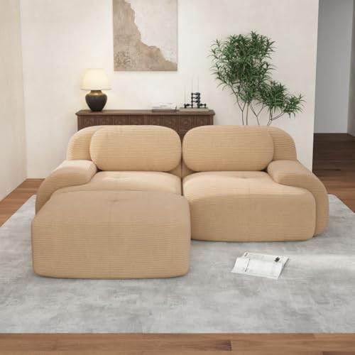 Image of Corduroy Modular Sectional Sofa, Oversized Cloud Couches for Living Room
