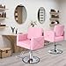 EITPETPORT Salon Chair for Hair Stylist with 350Lbs Heavy-Duty Hydraulic Pump, 360° Swivel Barber Chair, Adjustable Height Styling Chair for Beauty Salon, Tattoo, Spa, Cotton Candy Pink