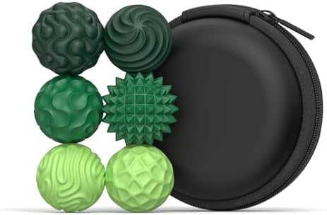 Silicone Magnetic Balls Fidget Toys for Adults & Teens, 6PCS Stress Relief Sensory Toys for Autism ADHD Anxiety, Fun Textured Silent Desk Toys, Stocking Stuffers Gifts for Women Men Teen (Green)