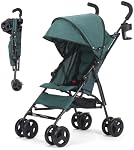 Poussette parapluie légère pour 6 à 24 mois, Poussettes compactes de voyage pliables avec Canopy réglable, porte-goupille & Panier de rangement (vert)