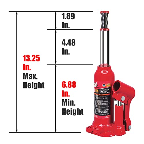 BIG RED T90203B Bottle Jack - Dimensions