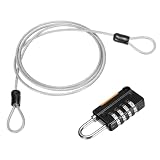 MECCANIXITY Serratura a combinazione della cifra del cavo d'acciaio di sicurezza, serratura rivestita del filo d'argento di 3.3Ft