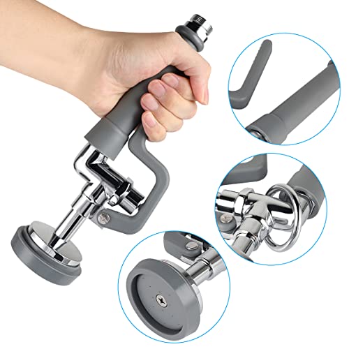 Coolwest Commercial Pre-Rinse Sprayer Valve For Restaurant Kitchen Sink Faucet 1.42Gpm Grey High Pressure Dish Sprayer Head Nozzle Replacement Parts For Wall Mount Commercial Faucet #TOP2