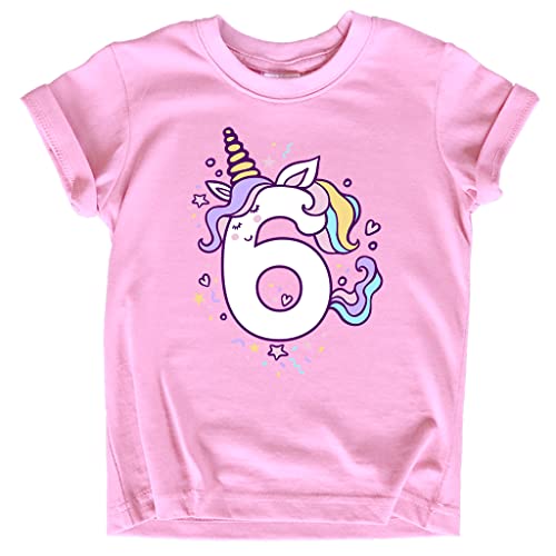 Unicorn 6th Birthday Shirts for Toddler Girls Outfit 6 Year Old Six Sixth Shirt