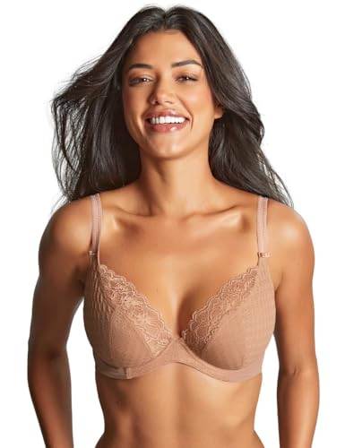 Panache Women's Envy Underwire Stretch Lace Plunge Bra | Non-Padded Deep Neckline, Extra Support for Fuller Busts