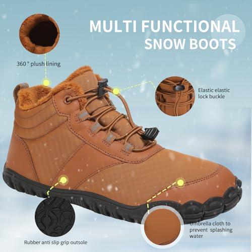 Winter Hike Barefoot Boots,Warm Zero Drop Snow Boot Slip On Barefoot Footwear - Minimalist Warm zero Drop, Non-Slip Snow Boots, Wide Fit Barefoot Boots for Women & Men3