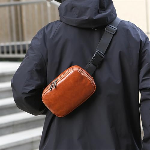 Image of Leather Fanny Pack Bag for Women, Chain Belt Bag Chest Purse Fashionable Crossbody Waist Bags Handbag for Everyday Use Trip Walking Hiking