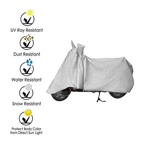 PrimeBox Water-resistant Durable Silver Color Bike cover Bicycle Or Scooty Cover All Weather Protection from Anti Dust Rain UV Rays Two wheeler cover for Okinawa I Praise pro 2