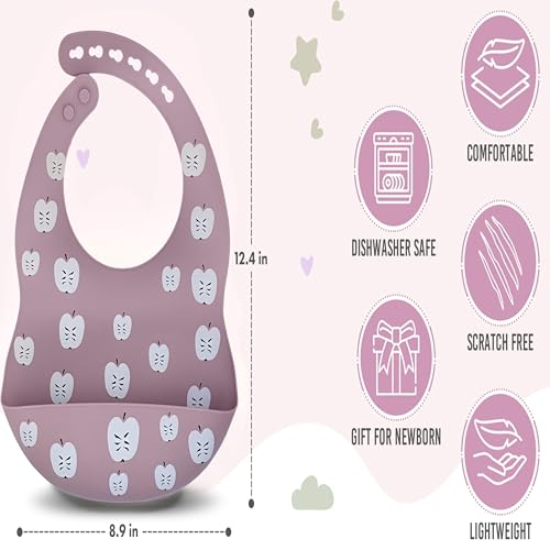 BPA-Free Silicone Baby Bibs with Travel Case, Toddlers Boys/Girls, Large Pocket, Adjustable, Toddlers 6-48 Months3