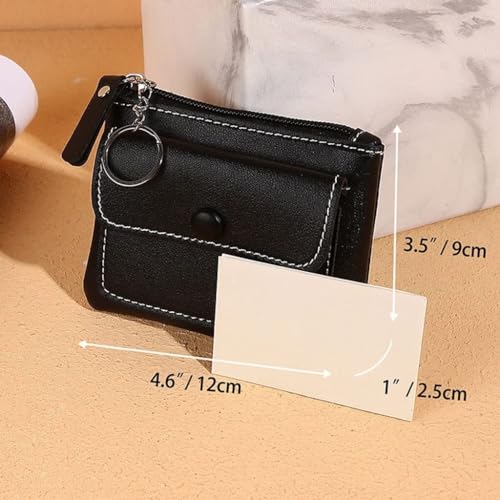 Ladies Zipper Cropped Wallet Card Holder Buckle Purse Key Case(E)3