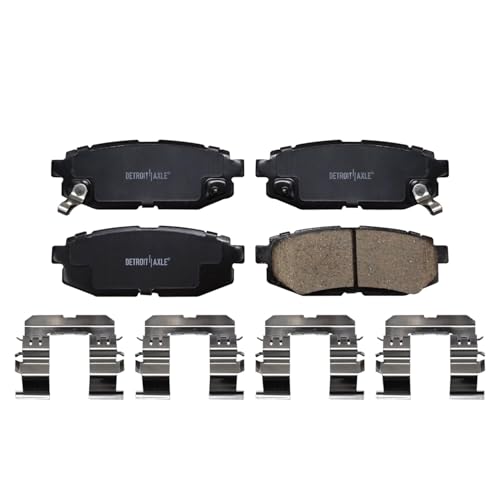 Image of Detroit Axle - Brake Pads for Subaru Outback Legacy Forester B9 Tribeca Front and Rear Ceramic Brake Pads with Hardware Kit Replacement