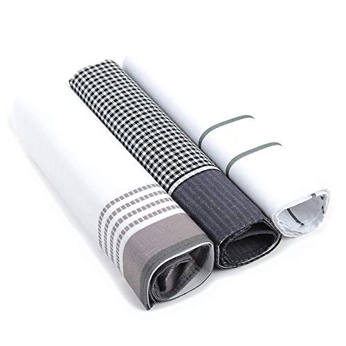 Umo Lorenzo 100% Cotton Men's Plaid Handkerchief Set - Multi-pack Soft & Durable 16