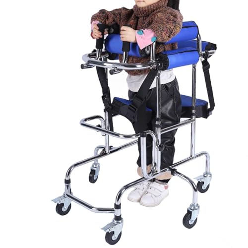 Andador de rehabilitación infantil con asiento, ayuda para caminar asistido para rehabilitación de extremidades inferiores y apoyo a la movilidad