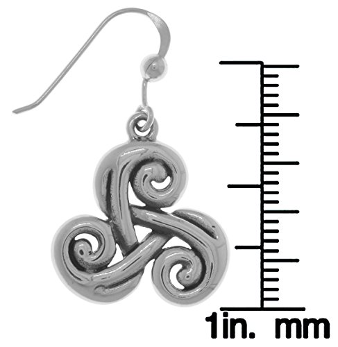 Sterling Silver Celtic Spiral Triskele Trinity Knot Dangle Earrings3